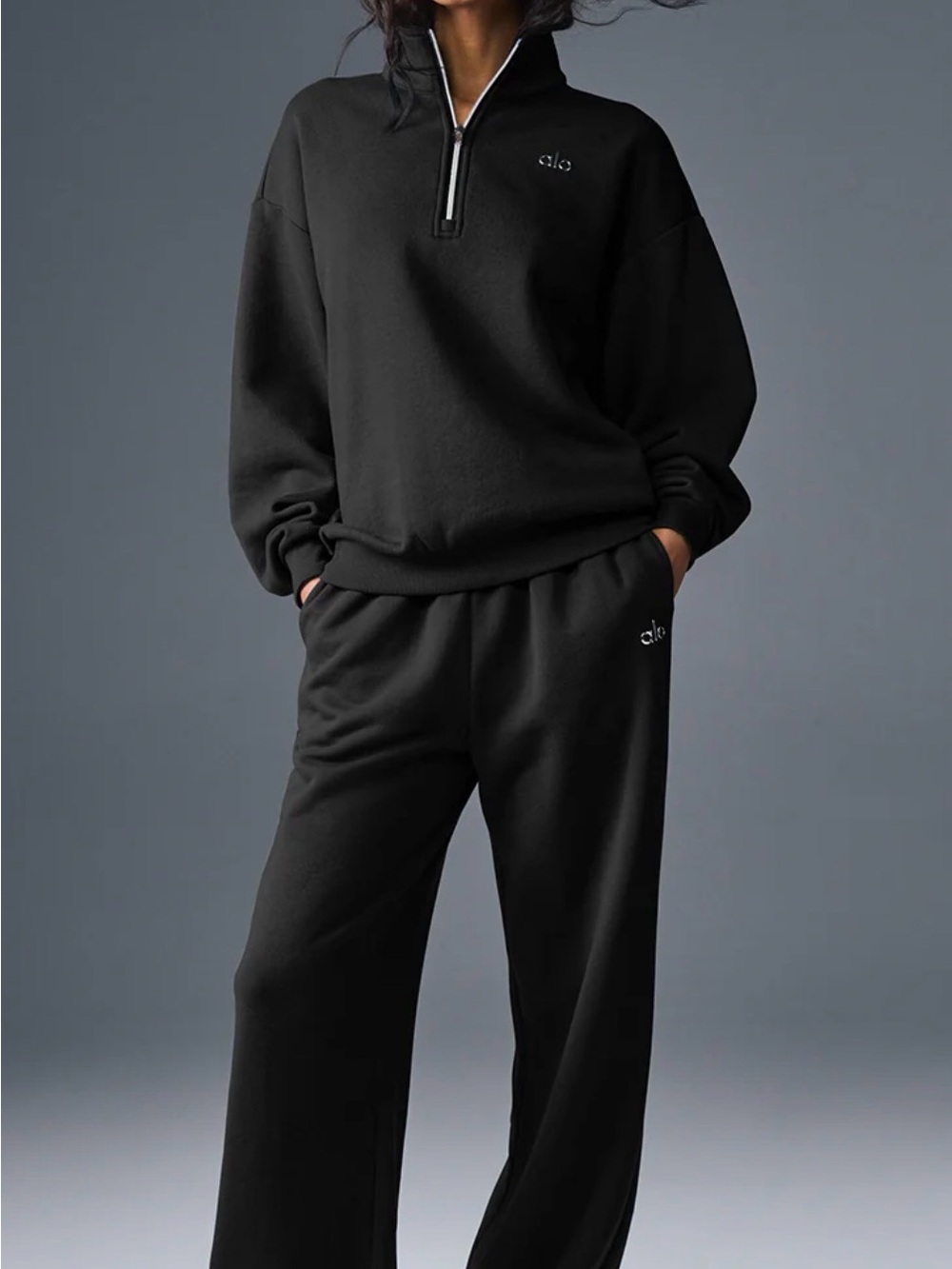 ALO Accolade 1/4 Zip Pullover with Silver Logo - Picture 4 of 10